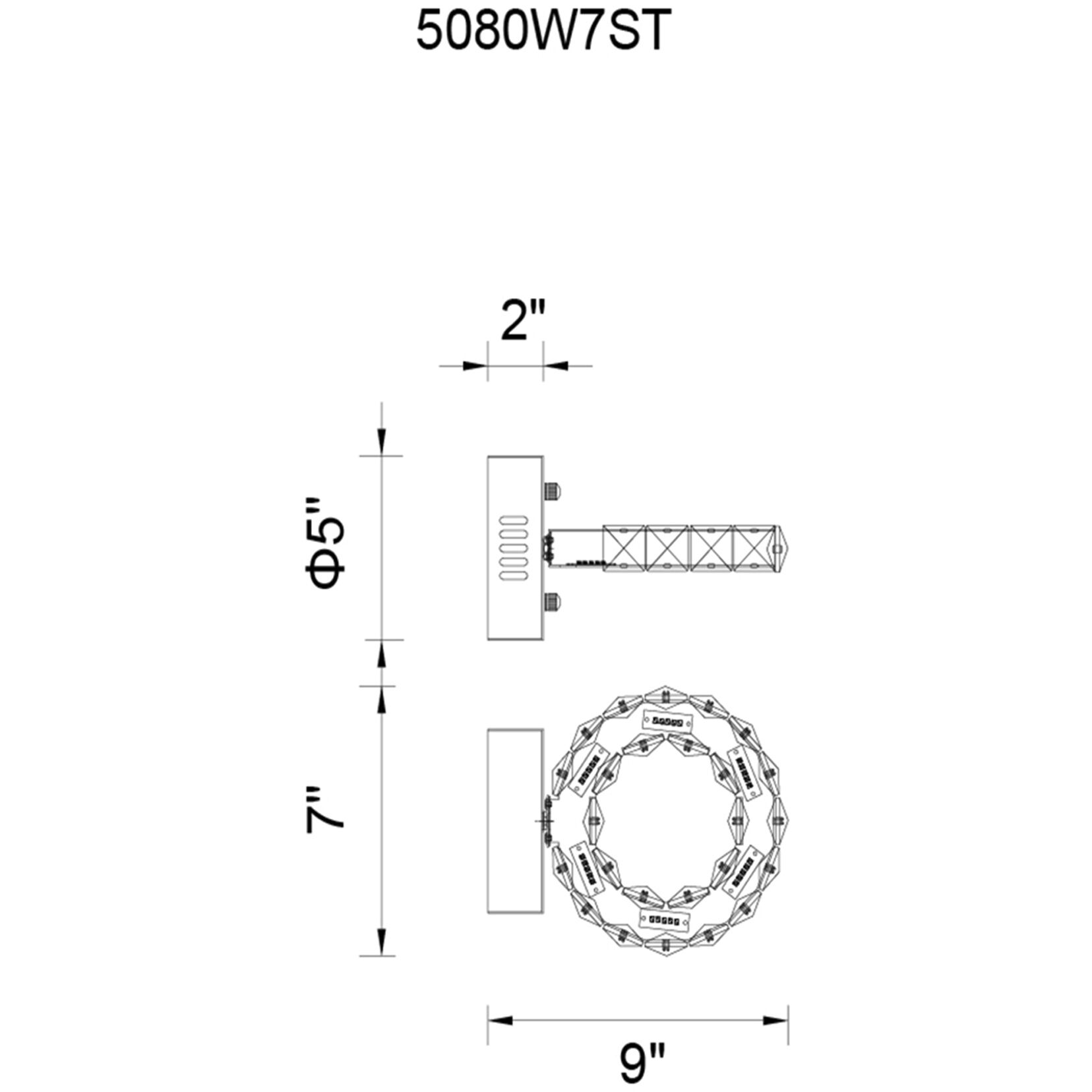 Ring LED 7 inch Chrome Wall Light