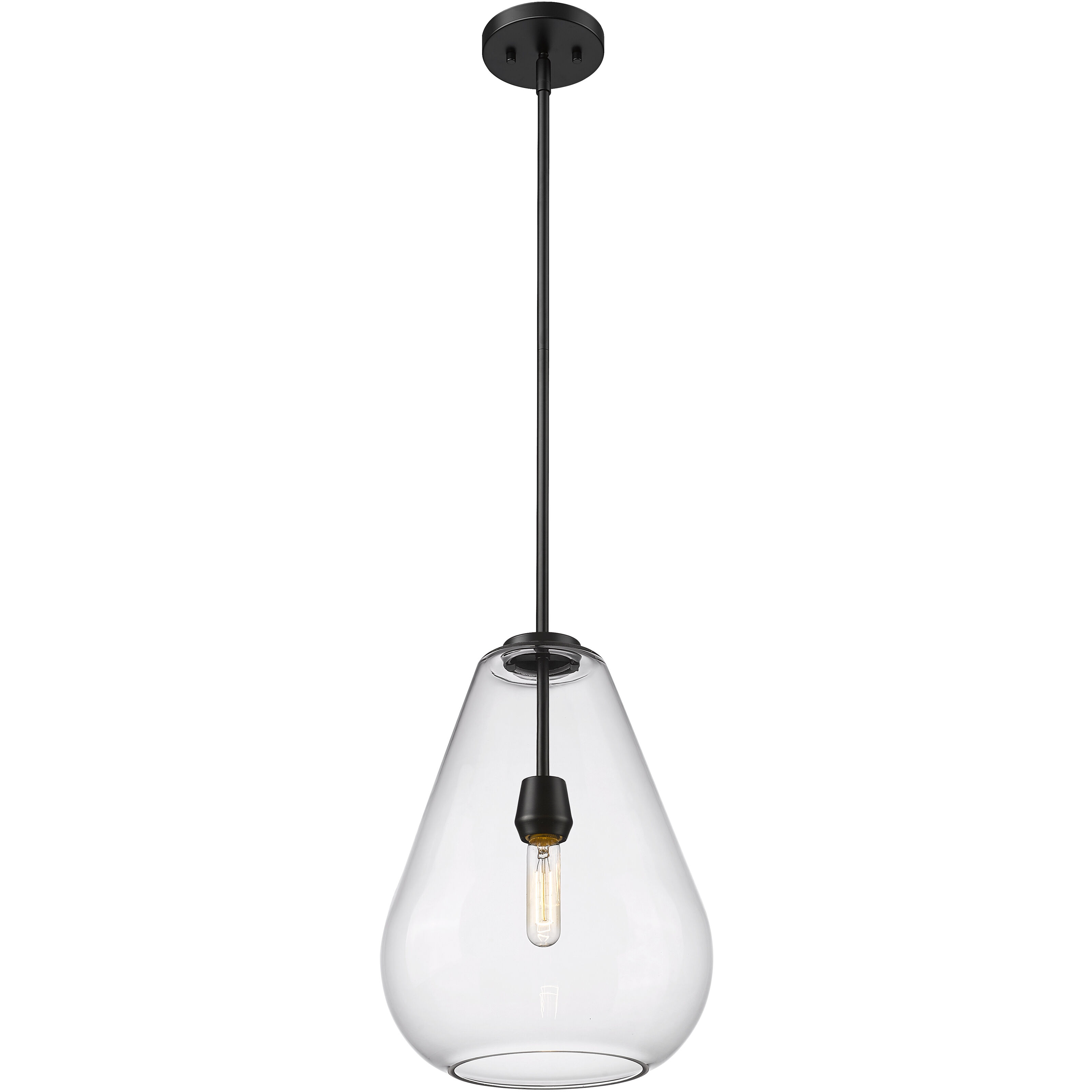 Ayra 1 Light 12 inch Matte Black Pendant Ceiling Light