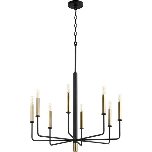 Apollo 8 Light 27 inch Noir/Aged Brass Chandelier Ceiling Light