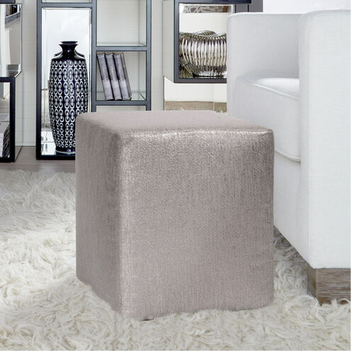 Universal Glam Pewter Cube Ottoman Replacement Slipcover, Ottoman Not Included