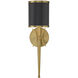 Quincy 1 Light 5.25 inch Black with Warm Brass Accents Wall Sconce Wall Light