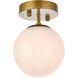 Mimi 1 Light 6 inch Brass Bath Sconce Wall Light, can be Ceiling Mounted