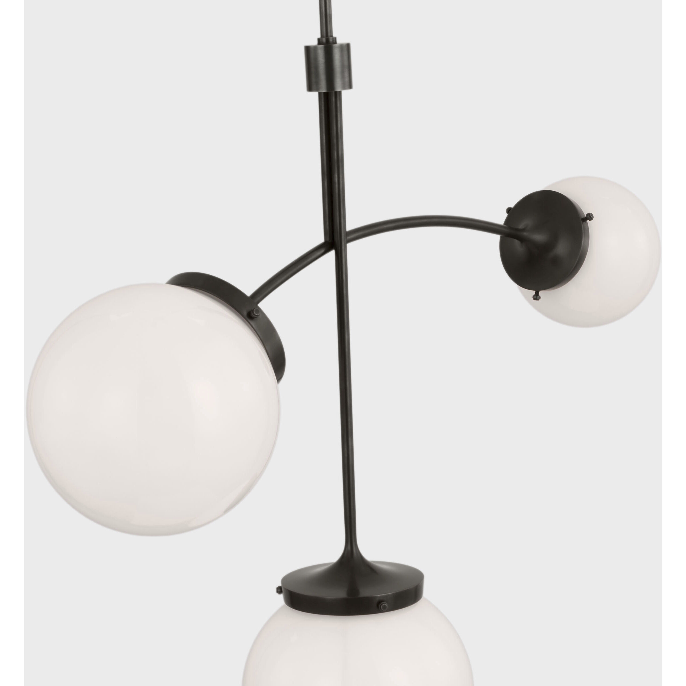 kate spade new york Prescott LED 27 inch Bronze Chandelier Ceiling Light in White Glass, Small