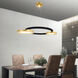 Deux Lunes LED 29 inch Brass and Pearl Black Island/Pool Table Light Ceiling Light