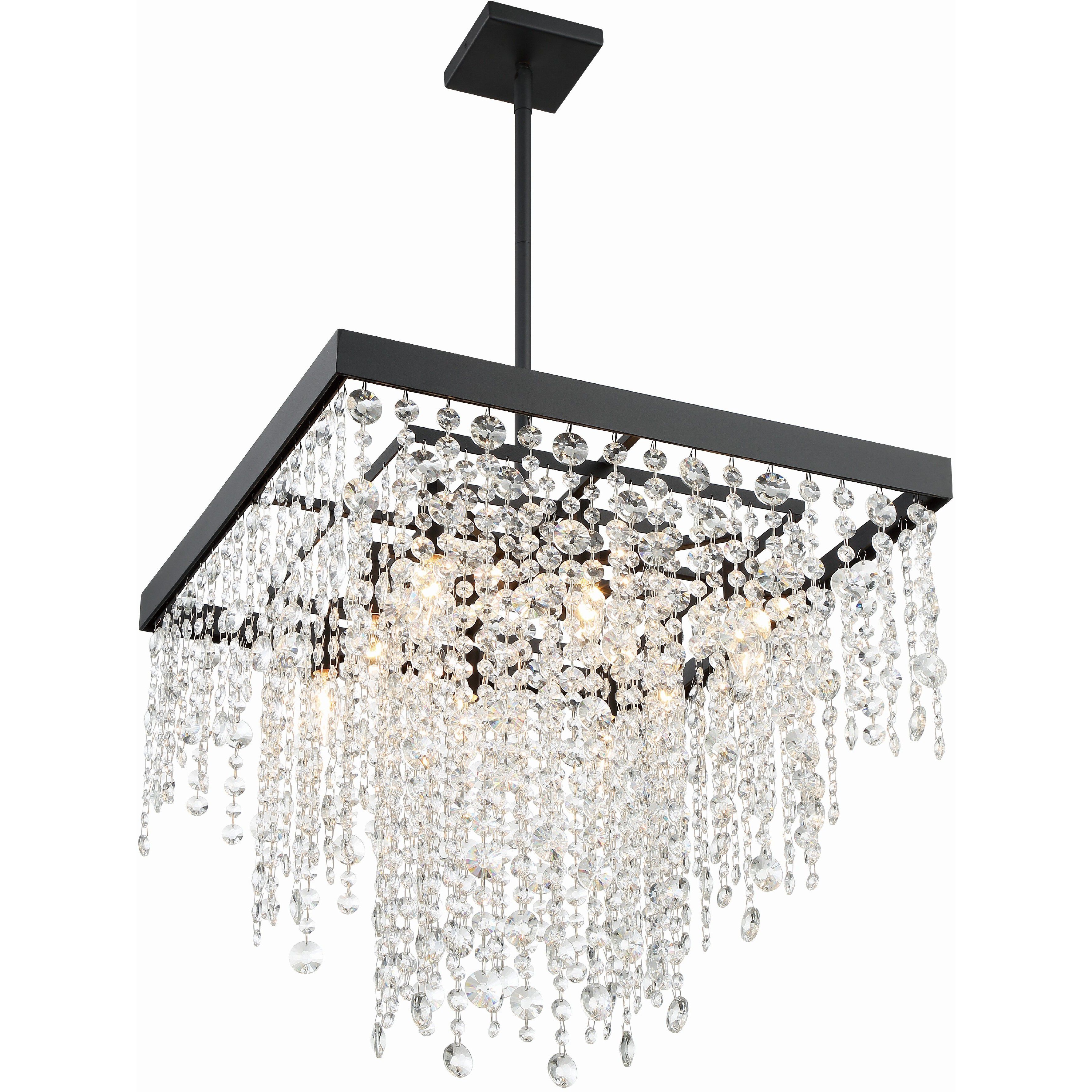 Winham 8 Light 22 inch Black Forged Chandelier Ceiling Light in Black and Antique Gold