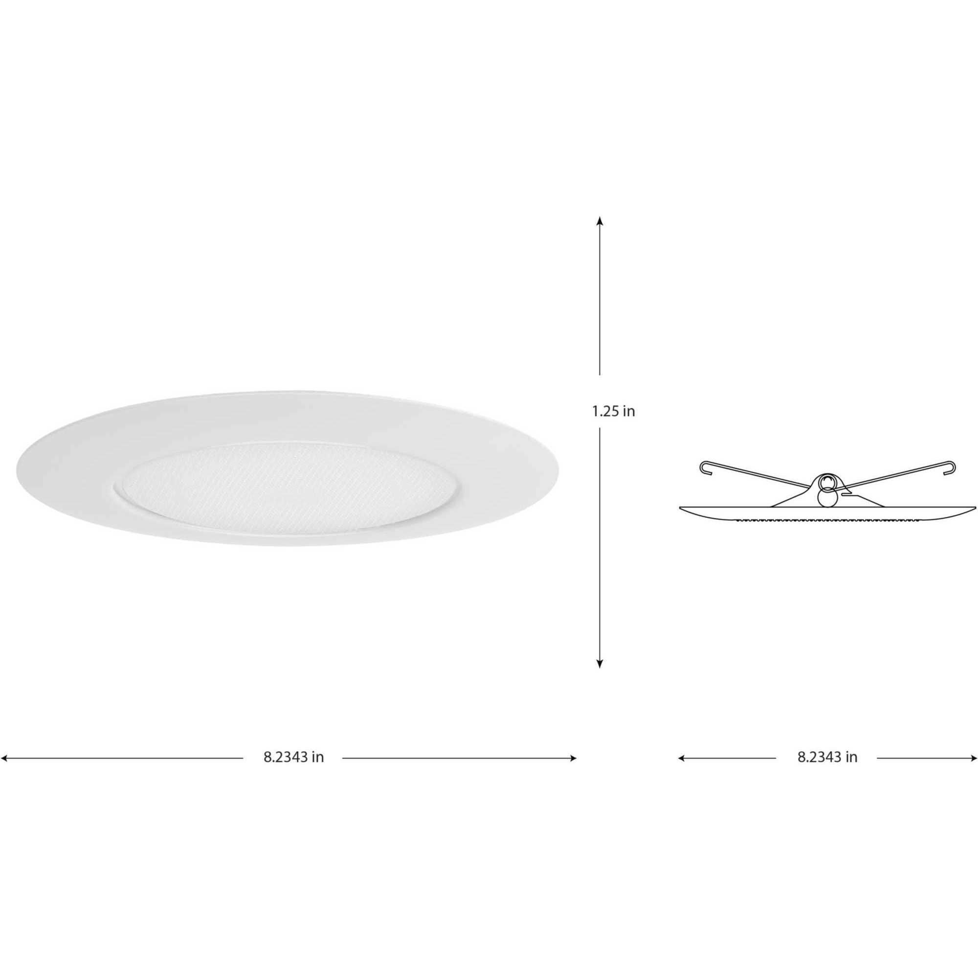 6in Recessed Trim A19 Satin White Lensed Shower Trim
