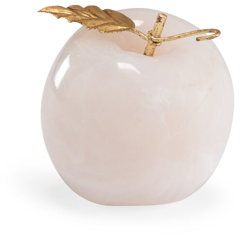 Bradshaw Orrell White Marble/Antique Gold Leaf Apple Accent