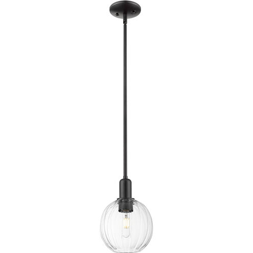 Downtown Urban Preston 1 Light 7 inch Matte Black Mini Pendant Ceiling Light in Clear
