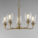Hudson 5 Light 24 inch Natural Aged Brass Single-Tier Chandelier Ceiling Light in Clear