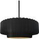 Radiance Collection - Pleated Tier Pendant Ceiling Light in Matte Black, Dedicated LED, Black Cord, Carbon Matte Black/Champagne Gold, 14.5W x 5.25H, Form+Finish+Function