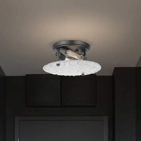 Glacier 2 Light 13 inch Matte Black Flush Mount Ceiling Light