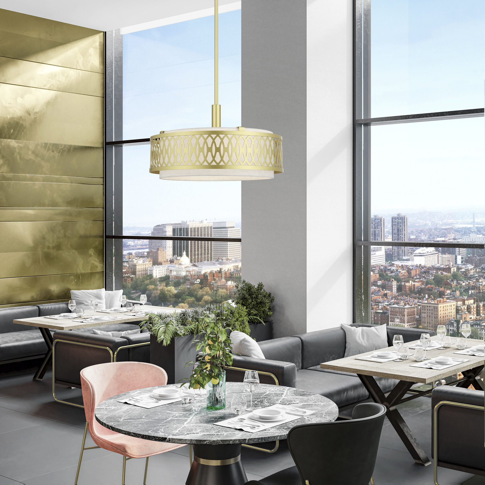 Vistaview 4 Light 21 inch Soft Gold Pendant Chandelier Ceiling Light