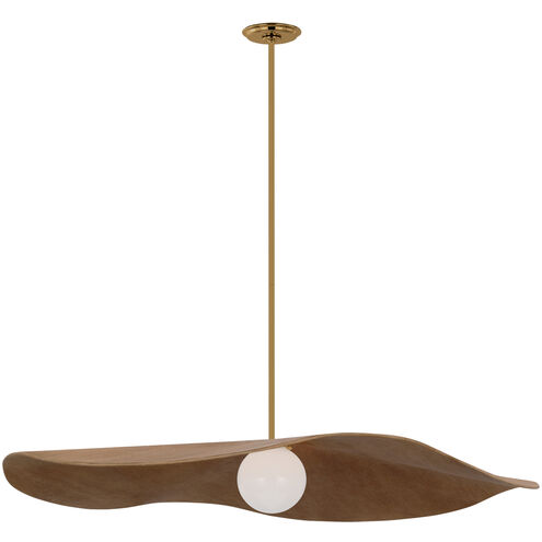 Windsor Smith Mahalo LED 40 inch Hand-Rubbed Antique Brass Pendant Ceiling Light in Natural Oak