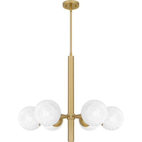 Solei 6 Light 28 inch Aged Brass Chandelier Ceiling Light