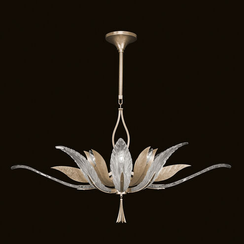 Plume 8 Light 40 inch Gold Pendant Ceiling Light in White Feathers Studio Glass