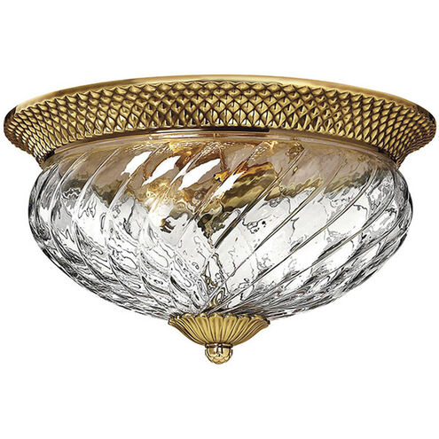 Plantation 3 Light 16 inch Burnished Brass Indoor Bath Flush Mount Ceiling Light