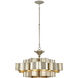 Grand Lotus 6 Light 30 inch Contemporary Silver Leaf Chandelier Ceiling Light, Large