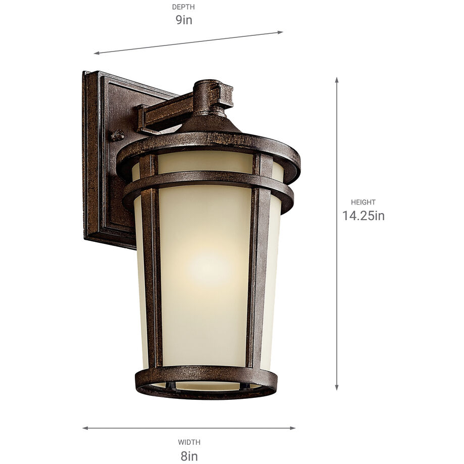 Atwood 1 Light 14 inch Brown Stone Outdoor Wall, Medium