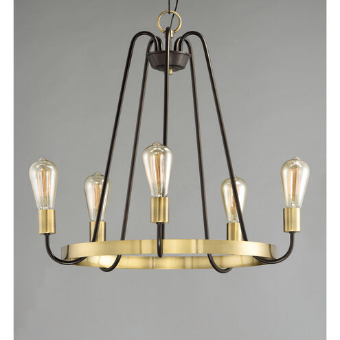 Haven 5 Light 23.75 inch Oil Rubbed Bronze/Antique Brass Single-Tier Chandelier Ceiling Light in Oil Rubbed Bronze and Antique Brass