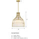 Evensong LED 15.75 inch Brushed Gold Pendant Ceiling Light
