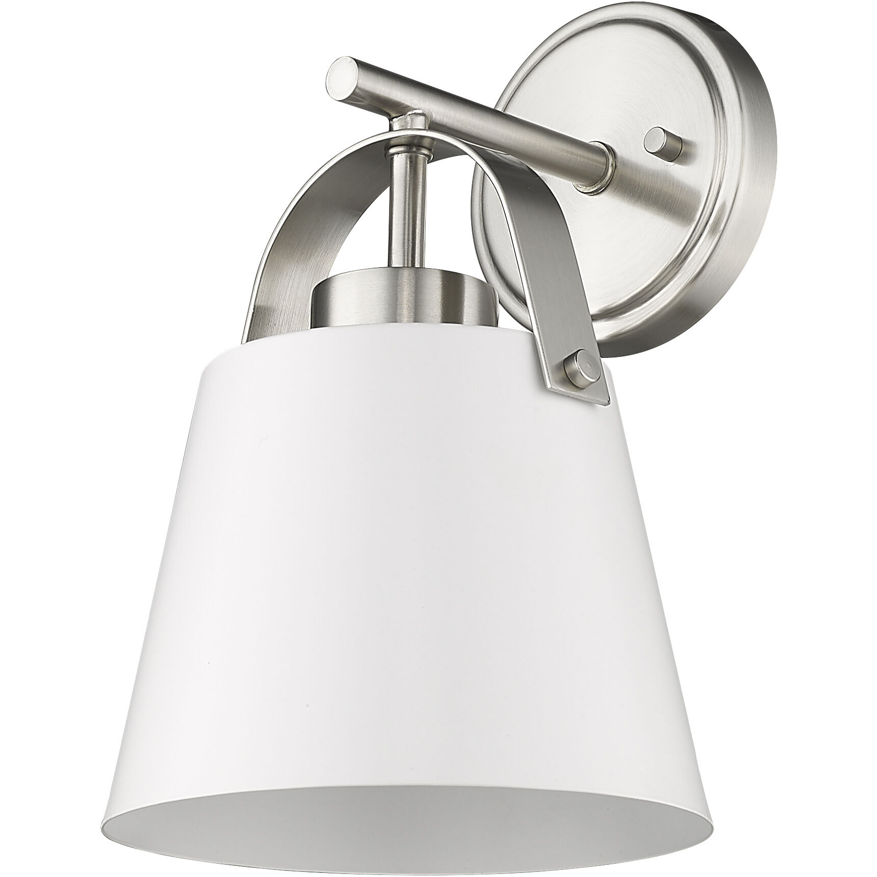 Z-Studio 1 Light 8 inch Matte White and Brushed Nickel Wall Sconce Wall Light