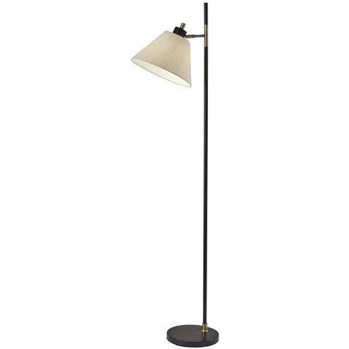 Matthew 63.5 inch 100 watt Black / Antique Brass Accent Floor Lamp Portable Light