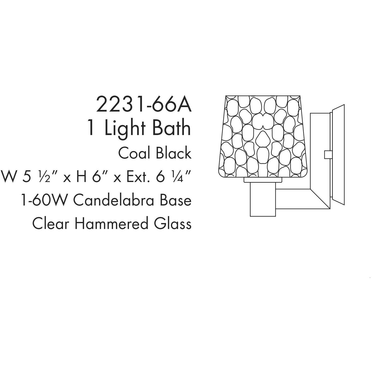 Drysdale 1 Light 5.5 inch Coal Bath Vanity Light Wall Light