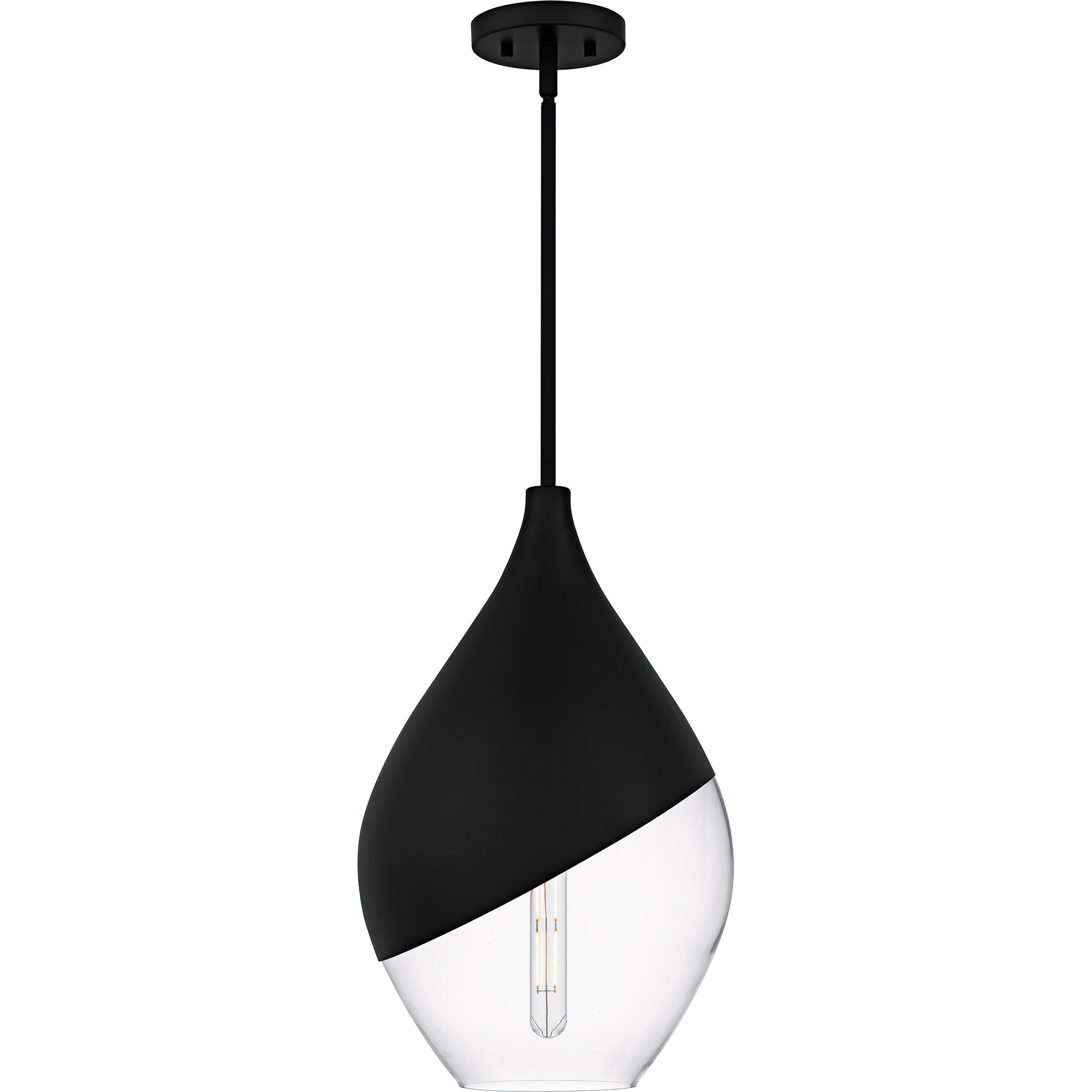 Drover 1 Light 12 inch Matte Black Pendant Ceiling Light