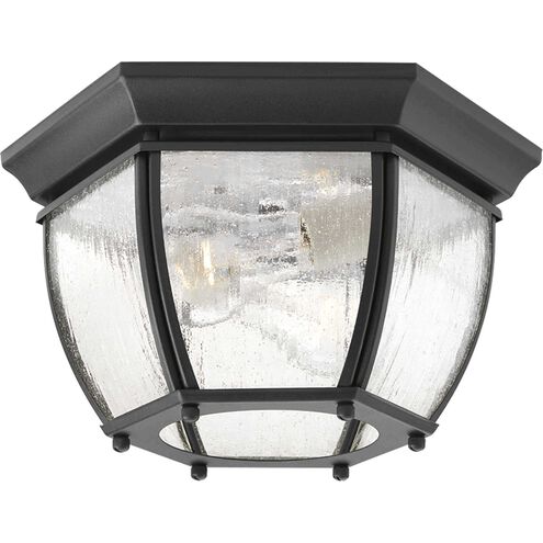 Roman Coach 2 Light 11 inch Textured Black Outdoor Flush Mount