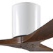 Atlas Irene-3H 42 inch Gloss White with Walnut Tone Blades Ceiling Mount Paddle Fan, Flush Mounted