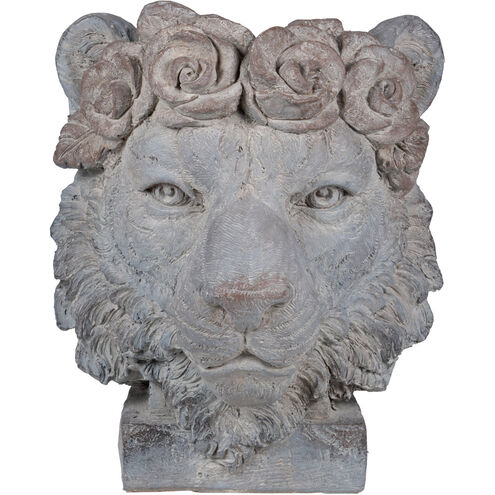 Crown Lion Gray Outdoor Planter