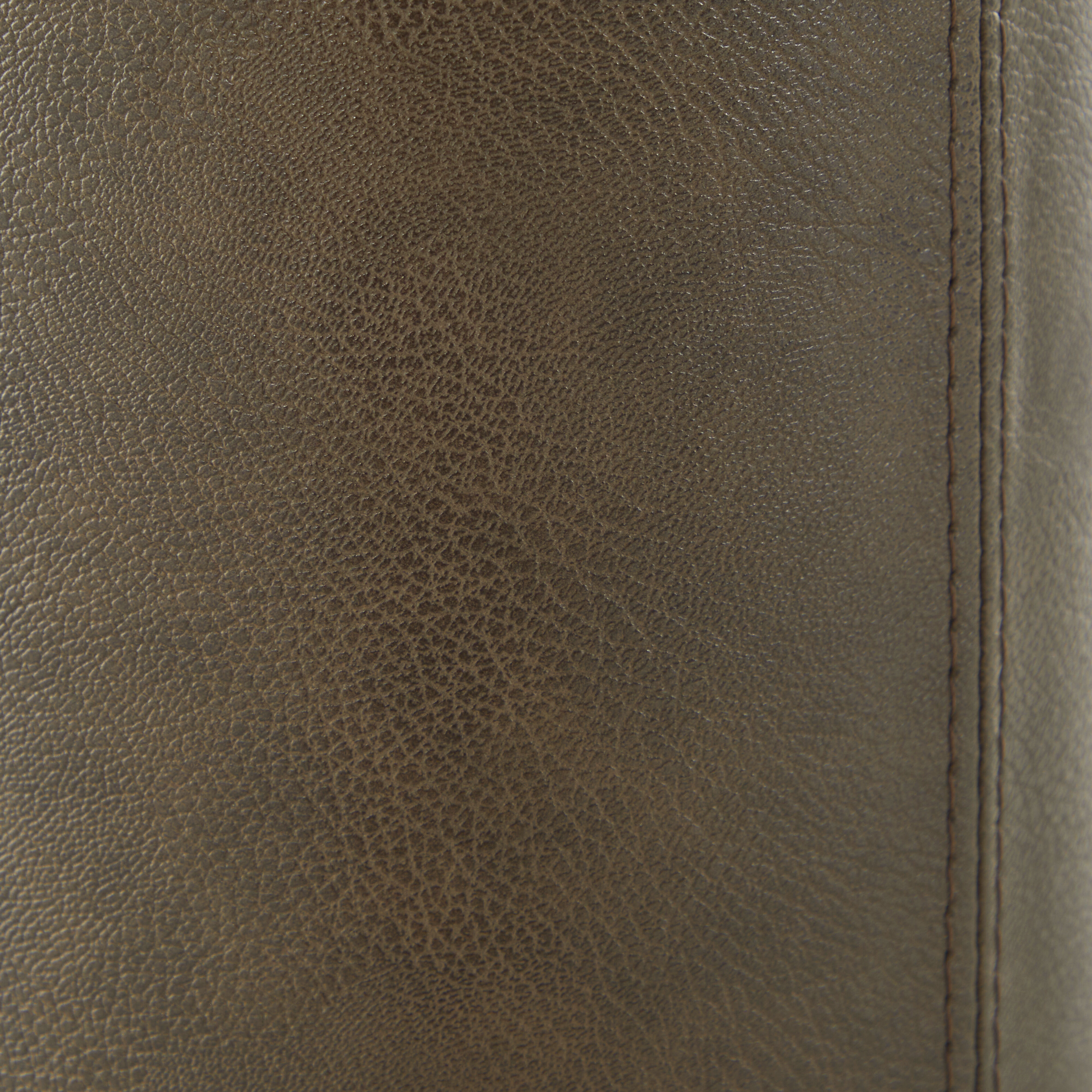 Bronx 29 inch Brushed Antique Brass and Dark Brown Leather with Beige Linen Table Lamp Portable Light