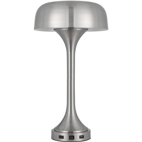Mushroom 22 inch 40.00 watt Brushed Steel Table Lamp Portable Light