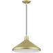 Geneva 1 Light 15.25 inch Soft Gold with Polished Brass Accents Pendant Ceiling Light