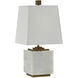 Annelore 16.5 inch 60 watt White and Antique Brass Table Lamp Portable Light