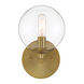 Auresa 1 Light 6 inch Soft Brass Bath Light Wall Light