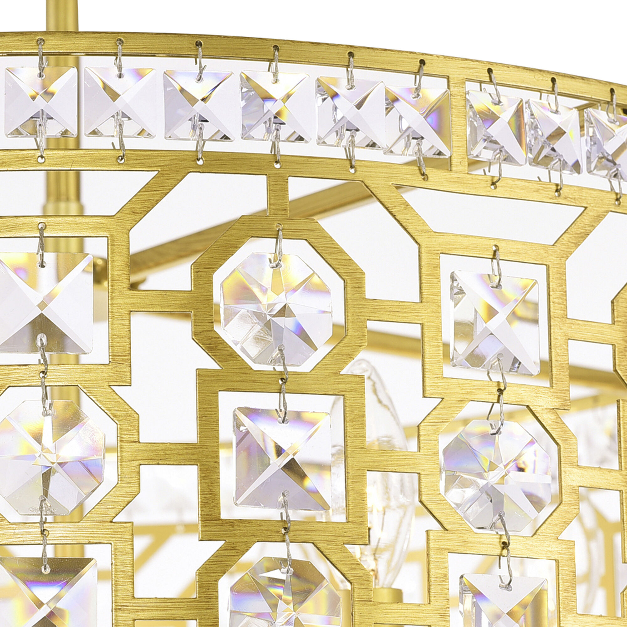 Belinda 6 Light 23 inch Champagne Drum Shade Chandelier Ceiling Light