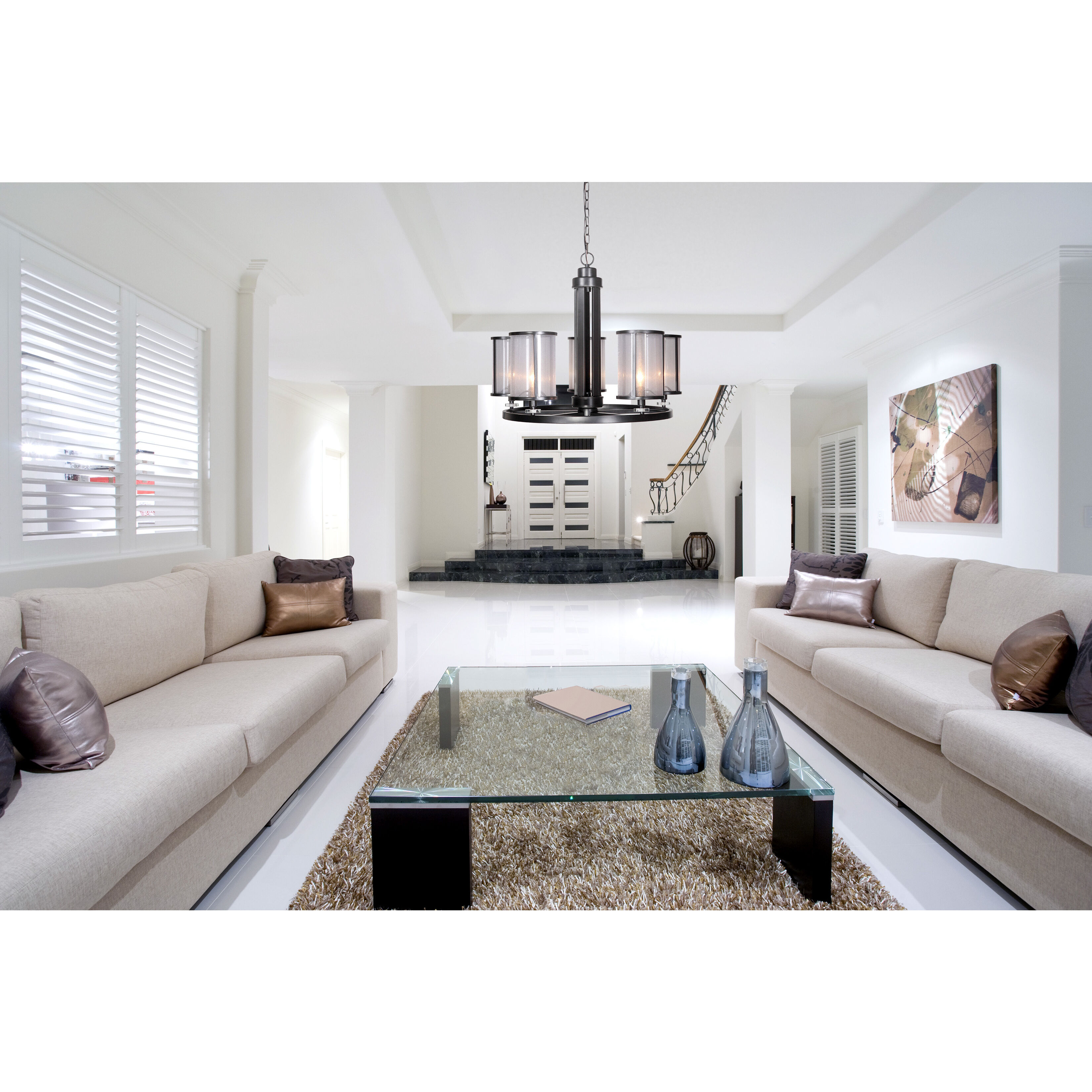 Danbury 5 Light 29 inch Matte Black Chandelier Ceiling Light