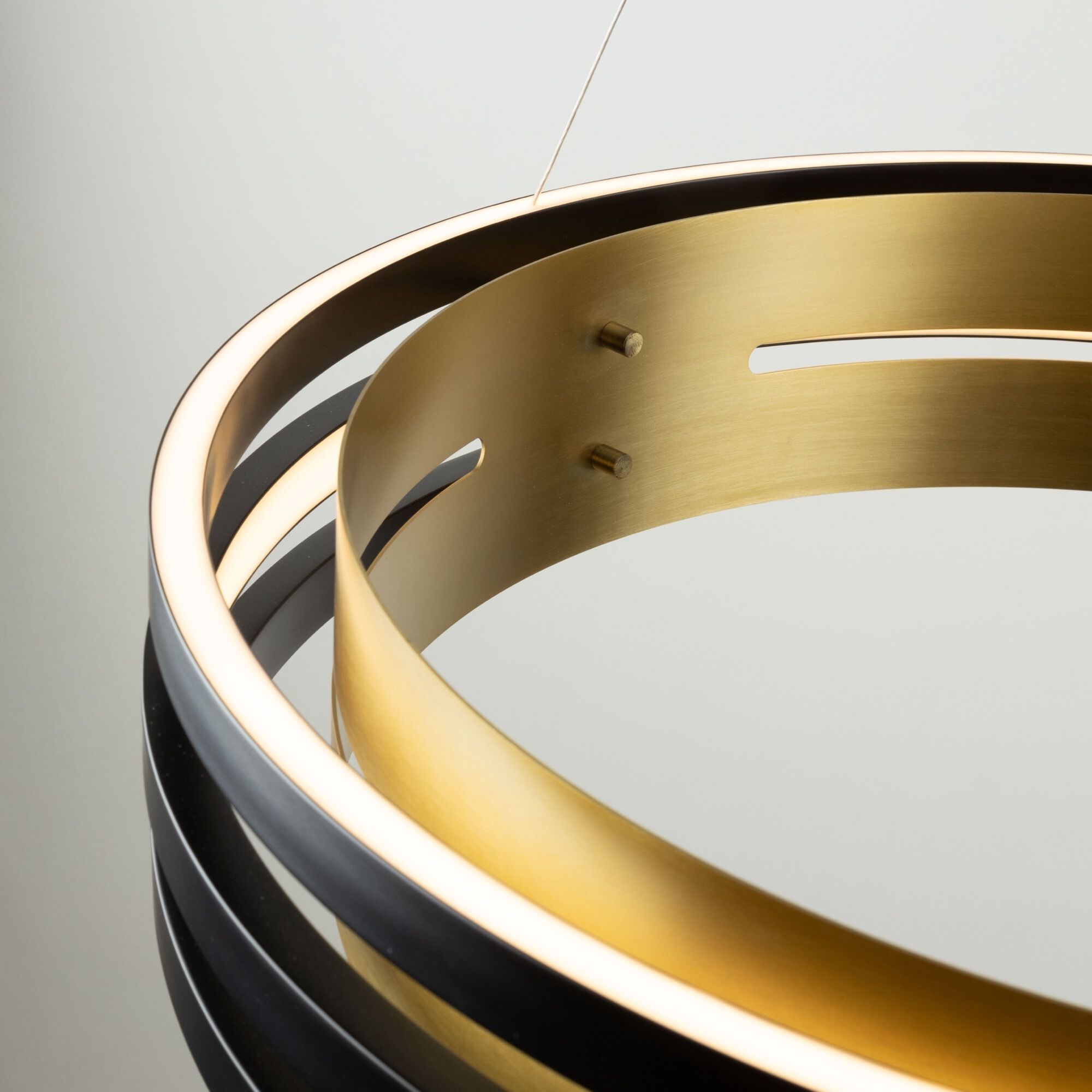 Toledo LED 25.5 inch Black and Brushed Brass Chandelier Ceiling Light