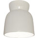 Radiance Collection - Hourglass 1 Light 7.5 inch Gloss White Flush-Mount Ceiling Light in Replaceable Bulb, Form+Finish+Function