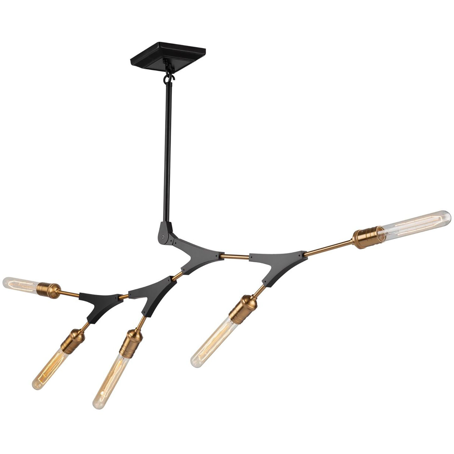 Filiali LED 39.5 inch Black and Harvest Brass Chandelier Ceiling Light