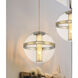 Divinely LED 20.5 inch Celeste Brass Pendant Ceiling Light