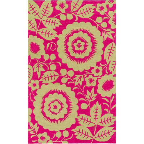 Skidaddle 114 X 90 inch Pink and Green Area Rug, Poly Acrylic