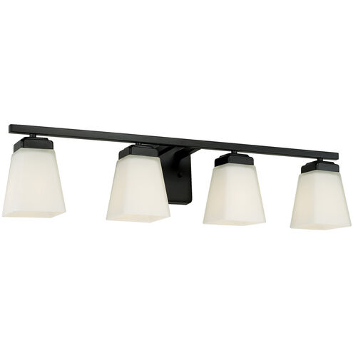 Baxley 4 Light 31 inch Matte Black Vanity Light Wall Light
