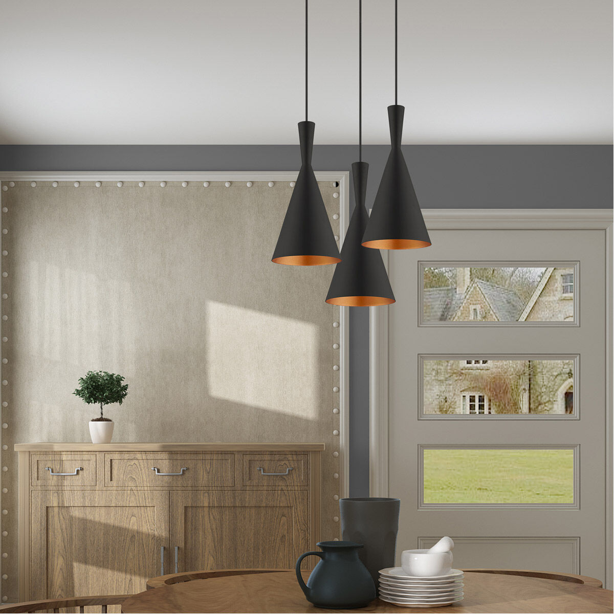 Allison 1 Light 7 inch Black Mini Pendant Ceiling Light