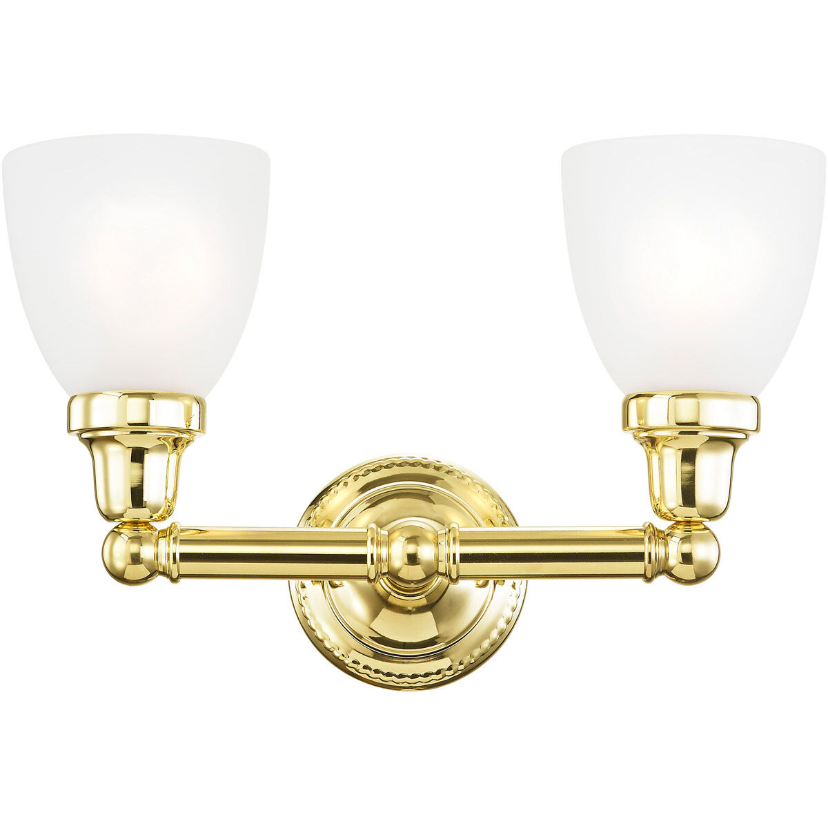 Classic 2 Light 16 inch Polished Brass Bath Vanity Wall Light