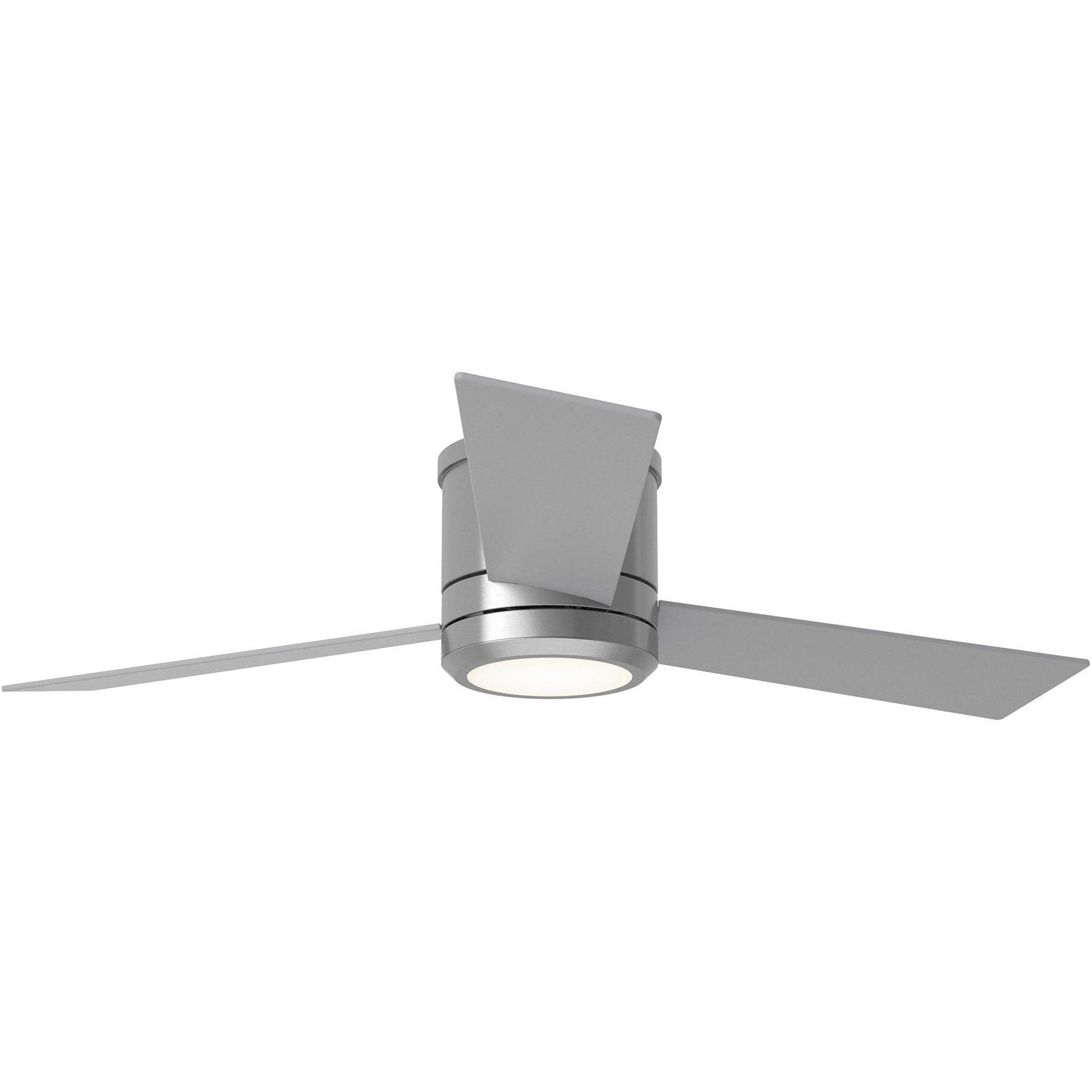 Clarity 56 56 inch Brushed Steel with Silver Blades Ceiling Fan in American Walnut