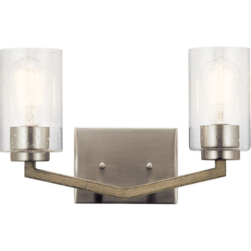 Deryn 2 Light 15 inch Distressed Antique Gray Wall Mt Bath 2 Arm Wall Light