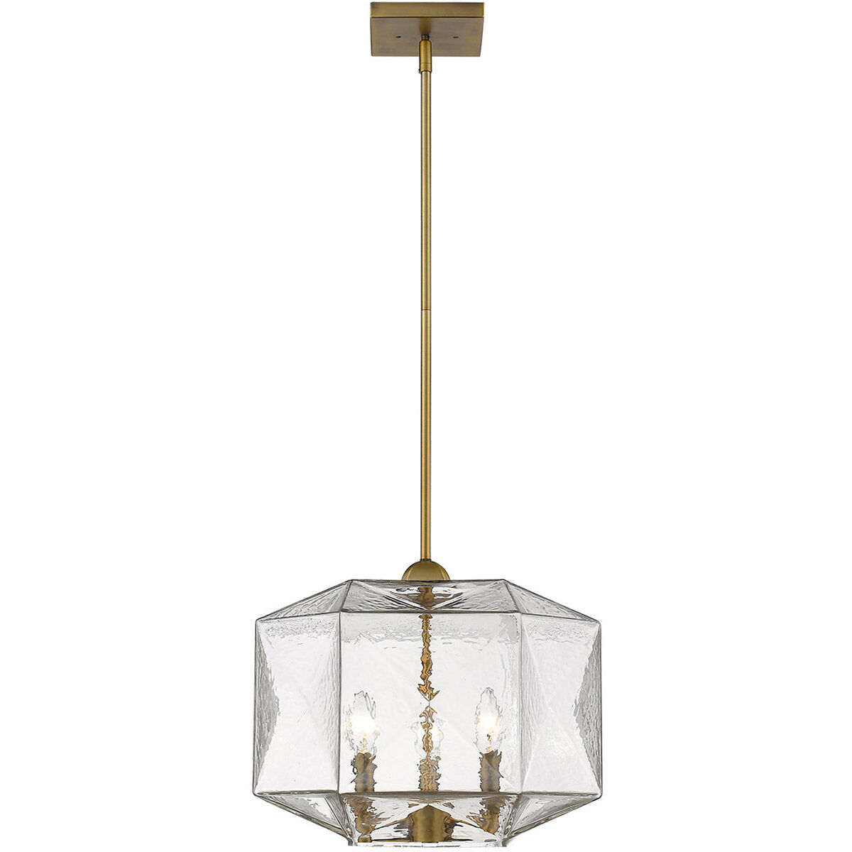 Loft 3 Light 16 inch Brass Pendant Ceiling Light