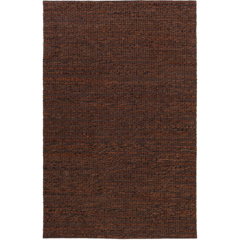 Vista 120 X 96 inch Brown and Black Area Rug, Leather and Cotton